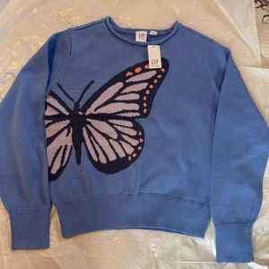 NWT GAP Blue Pullover with Butterfly Motif